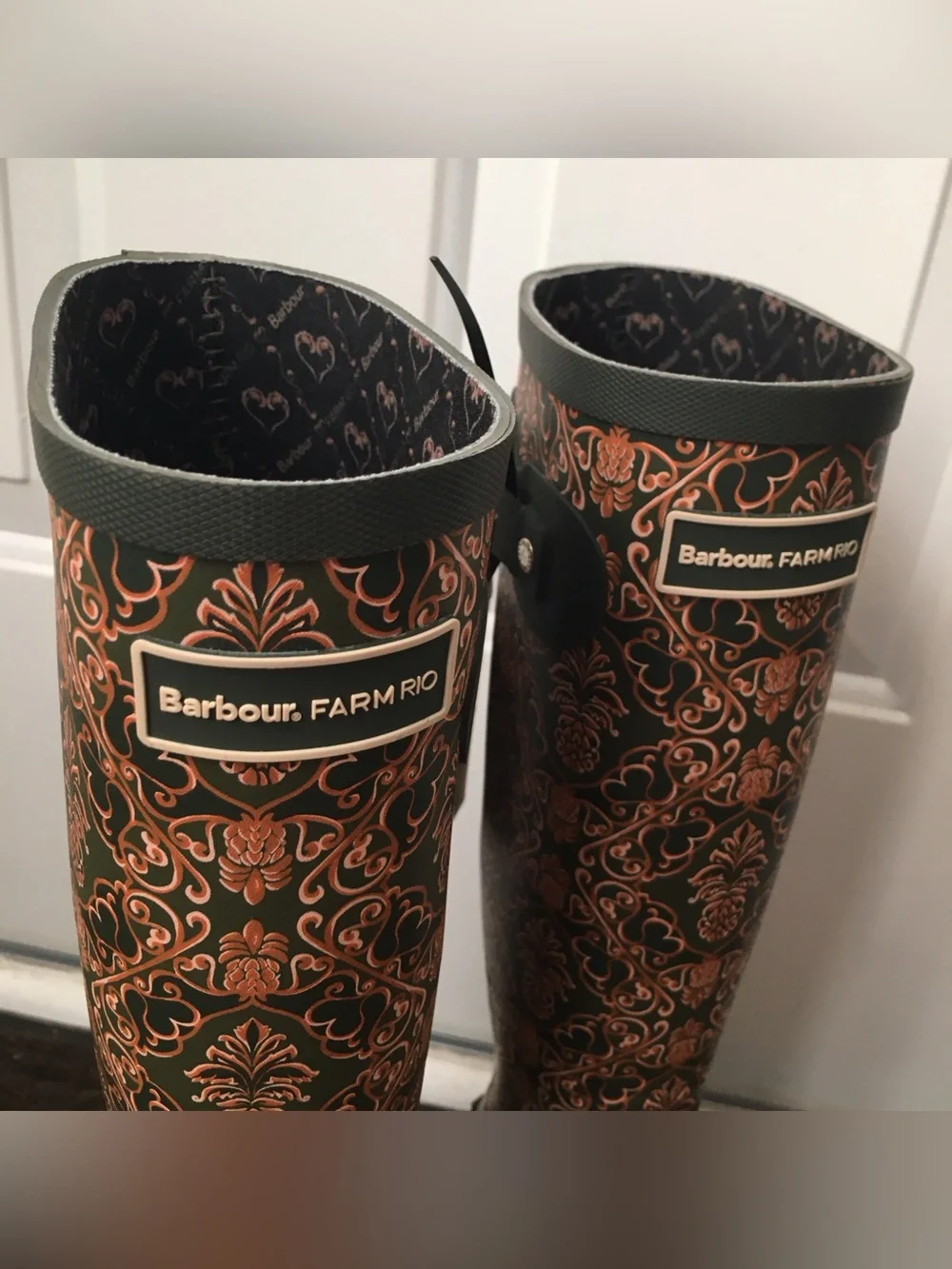 NWT Barbour x FARM Rio Cami Wellingtons Rain Boots
